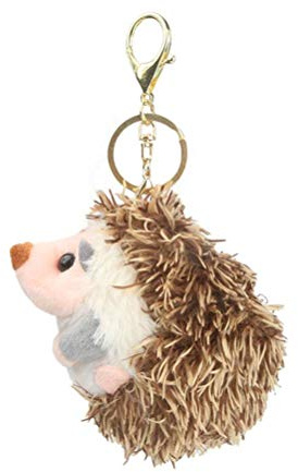 JTLB Igel-Plüsch-Schlüsselanhänger, Süßer Anhänger Damen und Herren, Taschenzubehör (braun)