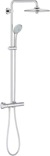 WEBO EUPHORIA Duschset - Regendusche Chrom - Duschset mit Thermostatarmatur