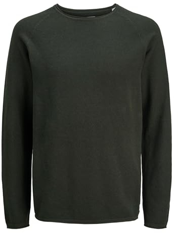 JACK & JONES Herren Strickpullover Rundhals Basic Langarm Sweater Baumwolle Shirt JJEHILL