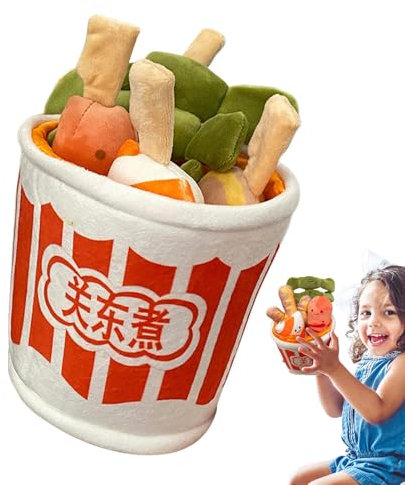 Gefülltes Essens-Plüschtier,Lebensmittel-Stofftier | Würziger Hot-Pot-Plüsch mit Oden-Design,Fast Foodies Weiches Plüschtier, Hotdog-Spielzeug, realistisches künstliches Spielzeug für Frauen und Männe