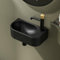 EMKE Lavabo 400 x 215 x 120 mm, Lavabo Petit, Lavabo à Poser, Robinet à Droite, Lavabo Suspendu à Fixer au Mur pour WC Invités et Salle de Bain, Noir Mat