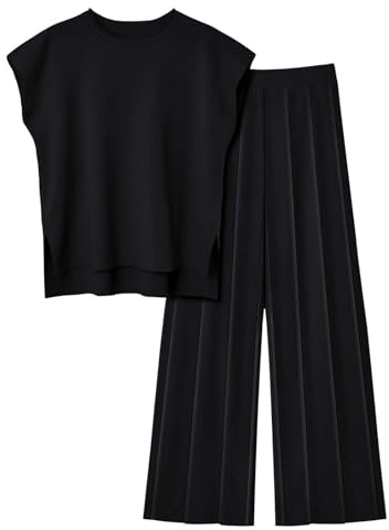 YIzdegg Conjunto de chaleco casual para mujer Top y pantalones de color sólido de punto dos conjuntos Conjuntos suéter de punto dos traje pantalones de chándal conjunto de mujer