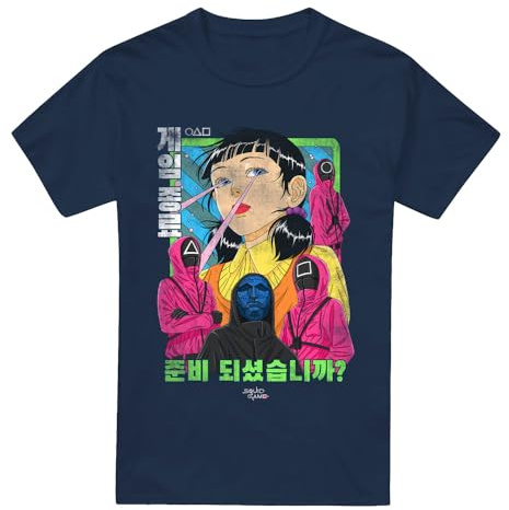 Squid Game - Evil Group Anime Unisex T Shirt, Navy, XX-Large