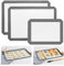 KitchenRaku 3er Set Rechteckig Backmatte aus Silikon,Antihaftbeschichtung Silikon Backmatte Dauerbackfolie Wiederverwendbar Backfolie Silikonmatte BPA frei, Hellgra