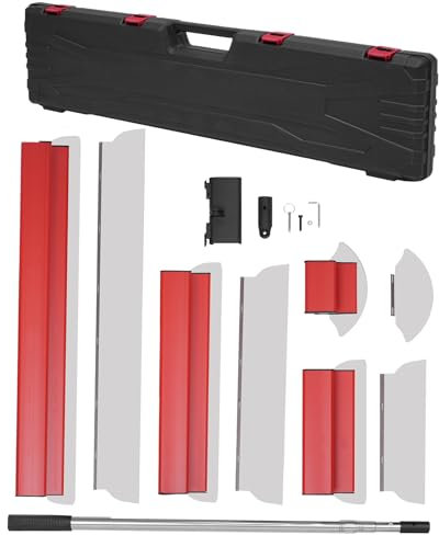 bimiti Flächenspachtel Set, Spachtel Werkzeug Set, Edelstahl Spatel Werkzeug, 0,35 mm & 0,5 mm Dick, 80 cm / 50 cm / 30 cm / 15 cm Tapetenentferner, für Wänden und Deckenverputz