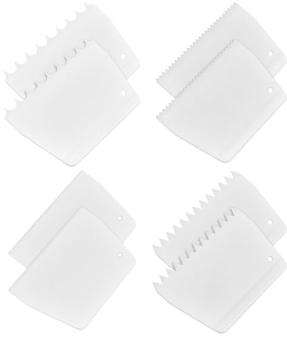NBEADS 8 Stück 4 Stile Klebespachtel, Leimspachtel mit Zahnung Klebstoff-Sperrspachtel Kunststoffspachtel Spachtel Spachtel für Hartholzböden zum Auftragen von Leim, Epoxidharz und Spachtelmasse
