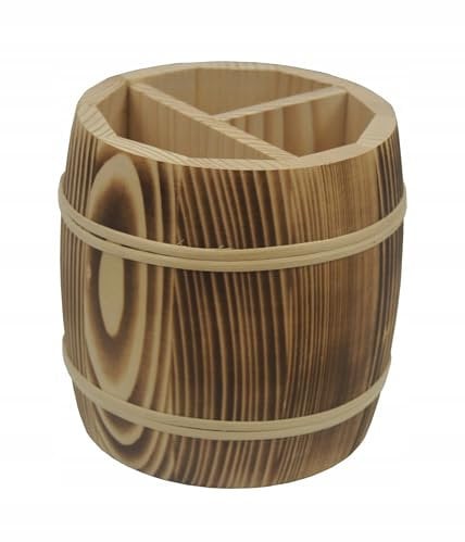 PEEWIT Holzbehälter für Besteck Typ Bräunbar Küchenfass Organizer