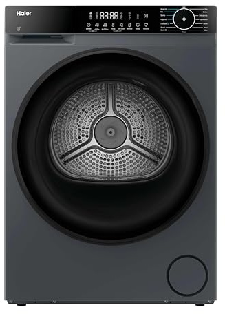 Haier X Series 5 Heat Pump Tumble Dryer, 8kg, Anthracite, A++ | Pillow Drum, hOn App, Freestanding, 60x60x85cm, HD80-D357GU1-UK