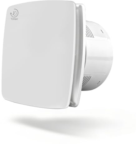 150mm Extracteur d’air Silencieux à Minuterie Réglable VMC Salle de Bain | 18W Ventilateur Salle de Bain, 240m³/h ≤35dB IPX4, Clapet Anti-Retour Murale ou Plafond - WC, Bureau, Cuisine, Cave, Blanc