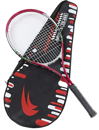 MechKit Tennisschläger, professioneller 27-Zoll-Tennisschläger aus Leichter Aluminiumlegierung für Grundschul- und Fortgeschrittenentraining, mit Aufbewahrungstasche, Rot
