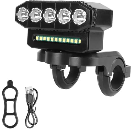 BWVMVB Spot longue Portée Moto Phares Pour Moto Sans Fil À LED 8/5, 20/12 V, 6 Modes D'éclairage, Portables, Étanches, Rechargeables Vélo(5LED)