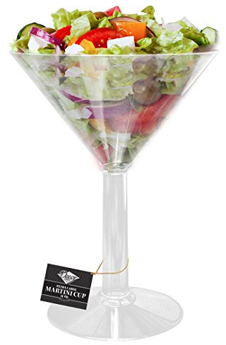 Decorline Cocktail Martini Glasses x Large Plastic Disposable - Clear Crystal 1 liter- 6 Pieces