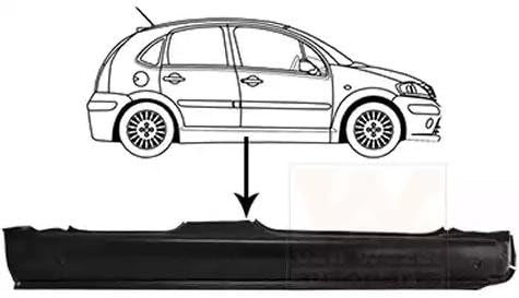 VAN WEZEL Einstiegblech 0925104 rechts | Kompatibel mit: CITROËN C3 I
