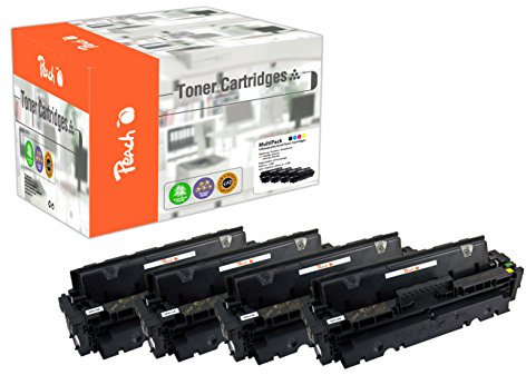 Peach PT815 H410-CF410/1/2/3-C04 Spar Pack Tonermodule (BK, C, M, Y) ersetzt HP No. 410A, CF410A, CF411A, CF412A, CF413A für z.B. HP Color LaserJet Pro MFP M 477 fdw, HP Color LaserJet Pro MFP M 377 dw