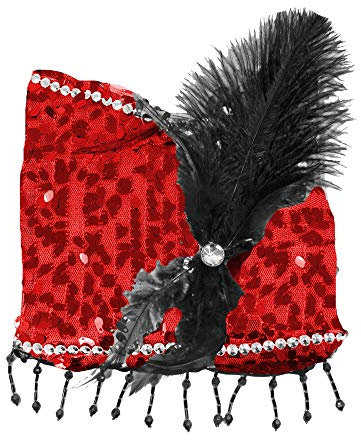 Charleston Pailletten Handtasche - Rot - Zauberhafte Party Umhängetasche zum 20er Jahre Gatsby Kostüm