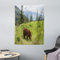 ABAKUHAUS Bär Wandteppich, Pelz-Tier-Natur Habitat aus Weiches Mikrofaser Stoff Waschbar ohne Verblassen Digitaldruck, 110 x 150 cm, Grün braun