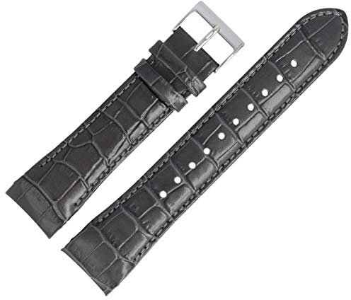 Hugo Boss Uhrenarmband 22mm Leder Grau Kroko - 659302868