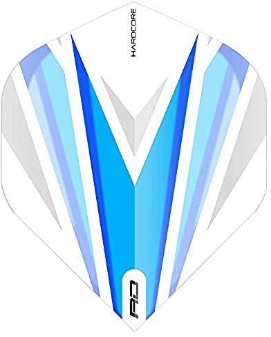 RED DRAGON Hardcore Radical Blue & White Dart-Flights, 4 Sets pro Packung (12 Dart-Flights insgesamt)