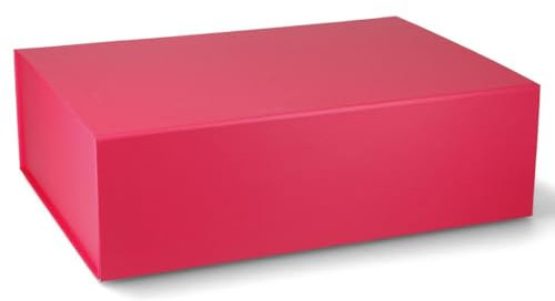 ideas in boxes Premium Geschenkbox mit Deckel, faltbar, Geschenkkarton, Magnetbox, Geschenkverpackung für Weihnachten & Geburtstag, Magnetfaltbox, Pink matt, 33x22x10cm