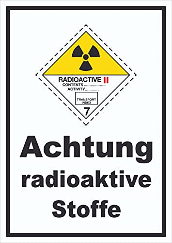 Schild radioaktive Stoffe Radioactive II-GELB hochkant A1 (594x841mm)