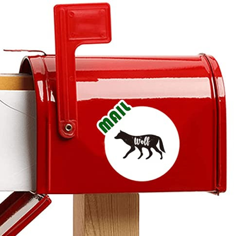 Beauty Gift Wolf Schwarz und WeiÃŸ Tier Aufkleber Briefkastenaufkleber Kleber