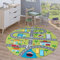Paco Home Kinderteppich Teppich Rund Kinderzimmer Spielteppich Straßenteppich Modern rutschfest Junge Mädchen, Grösse:160 cm Rund, Farbe:Grün 3
