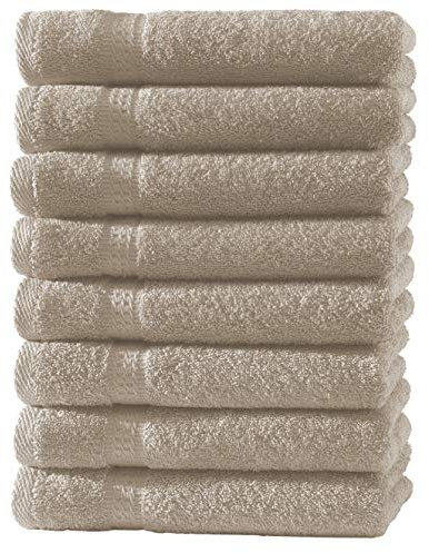 Zestri Frottier Gästehandtuch 8er-Set | Beige 30x50 | 100% Baumwolle 500g/m² | Öko-Tex Standard 100 Handtuch Gästetuch
