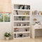 Bücherregal Bücherschrank Standregal Aufbewahrungregal mit 6 Fächern, für Wohnzimmer, Arbeitszimmer, Büro, Holzregal, Raumteiler Weiß 100x30x200 cm Kiefer Massivholz