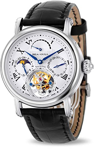 SEA-GULL Seagull Men's Watch Tourbillon Mechanical Watch Multifunctional Calendar Potential Energy Sun Phase Men's Luxury Watch