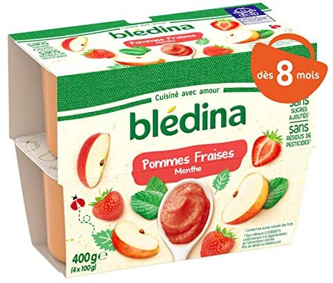 Blédina - Coupelles Pommes Fraises Menthe