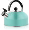 KENANLAN Bouilloire sifflante pour cuisinière - Bouteille de camping en acier inoxydable de 3 L avec poignée - Bouilloire légère pour camping, randonnée, cuisine (bleu ciel)
