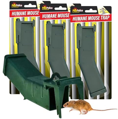 SOL 3pk Humane Mouse Traps, Effective Mousetraps for Indoors and Outdoors UK, Safely Captures Mice Without Harm, No-Touch Release Live Catcher, Safe for Kids and Pets, Best Solution for Pest Control