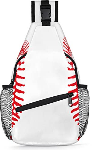 Ball Baseball Sling Rucksack Herren Damen Baseball Crossbody Schulter Brusttasche für Reisen Wandern Freizeit Tagesrucksack Rucksack, multi, 35,6 cm, Sling Rucksack