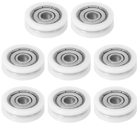 PATIKIL 24mm Schublade Rollen 8 Pack Schublade Umlenkrolle Ersatzräder Lager Kleine Umlenkrolle Weiß