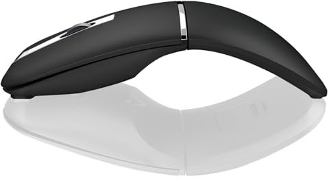 Souris de voyage Bluetooth Arc – BT & 2,4 G sans fil double mode, rechargeable, mince, rotatif, portable, 1000/1600/2400 DPI, souris optique USB silencieuse pour ordinateur portable Microsoft, PC