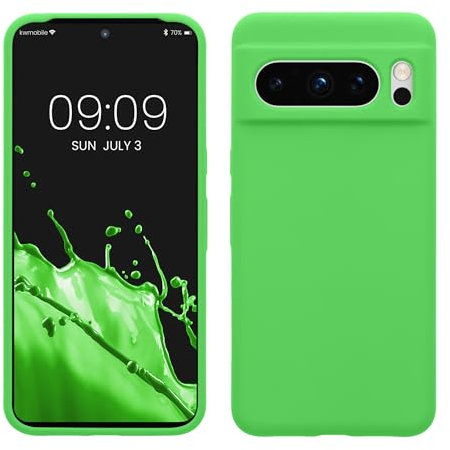 kwmobile Carcasa Compatible con Google Pixel 8 Pro Funda - Case TPU y Silicona antigolpes - Apto Carga inalámbrica - Verde Lima