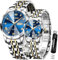 OLEVS Valentines Paar Quarzuhren mit leuchtendem Kalender, Datumsfenster, 3 ATM wasserdicht, lässige Edelstahl-Armbanduhr für Damen und Herren, Liebhaber, Hochzeit, romantisches Geschenk, 2 Stück,