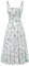 SCARLET DARKNESS Damen Freizeit Maxikleid Elegant mit Schnürung Gesmokt Blumenkleid Weiß-Blau Blumen XL