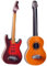 Wedhapy Mini -Gitarren -Mini -Musikinstrumente Puppenhaus Accessoires 2pcs Dollhouse Miniatur Gitarre Plastik Mini E -Gitarre Musikinstrument Dollhouse Accessoires für Mini House Dekoration