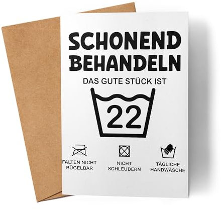 Lilavie-Design Schonend Behandeln Das Gute Stück ist 22 Karte 22. Geburtstag Lustige Geburtstagskarte Mann Frau