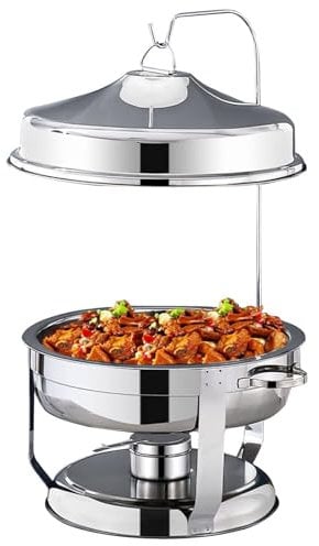 SZAJOR Stainless Steel Buffet Chafing Dish Stove with Hanging Cover, Food Freshness Warmer Equipment, for Party Wedding