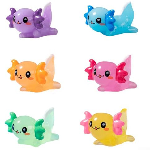 Hasaller Einzigartige Axolotl-Figuren für personalisierte Aquarium-Dekoration, leuchtet im Dunkeln (Set)