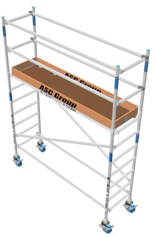 ASC Rollgerüst 75 Quick Lock, Arbeitshöhe 4,3 m 2.50 m Holz - Leitergerüst - fahrbares Gerüst - Alu Gerüst fahrbar - Gerüst Alu