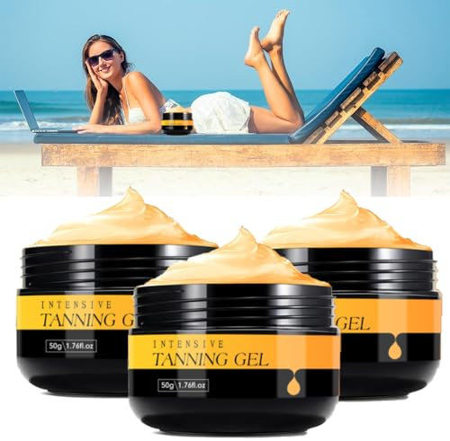 Bräunungsbeschleuniger Creme Solarium,Bräunungscreme,Tanning Cream,Sun Intensive Tanning Gel,Erzielen Sie eine Natürliche Bräune mit Natürlichen Inhaltsstoffen,Effektiv in Sonnenbank & Außen (3PC)