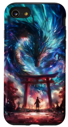 Epischer Torii Tor Drache japanisch asiatische Kultur Hülle für iPhone SE (2020) / 7 / 8
