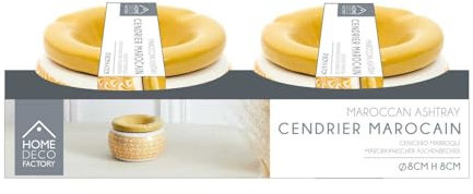 HOME DECO FACTORY, TB1049, Aschenbecher Marokkaner D8cm, Design und Ultra-praktisch, Dieser Aschenbecher in orientalischem Stil in Weiß und Gold hat Alles um Ihnen zu gefallen!