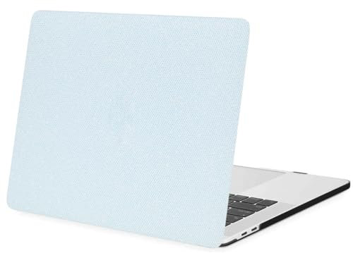 FFBOFFC Shell Compatible with MacBook Pro 14 inch Case 2023 2022 2021 Release A2992 A2918 A2779 A2442 with Retina Display & Touch ID, Laptop Cover Leather Protective Case, Light Blue