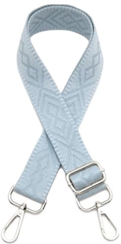 Verstellbar Schultergurt für Taschen Unisex Ersatz Taschengurt Breit 3,8CM einfarbig Umhängegurt,Längenverstellbarer 75-130cm,Taschengurte zum Wechseln,Taschen Zubehör,Silbern Schnalle,Hellblau