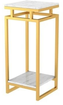 MYVVKIA Tall,2 Tier Display Stand Scandi-style Square Marble Plant Stand for Hotel Halls,11.8×23.6/27.6/31.5/35.4/39.4