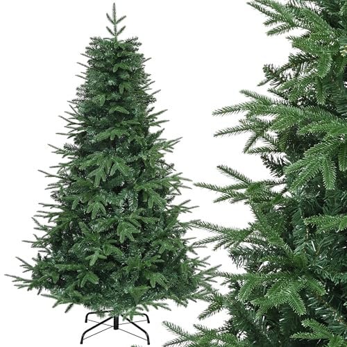 YITAHOME 6ft Artificial Christmas Tree, PE Mixed Realistic Spruce Christmas Tree with 900 Tips, Foldable Metal & Stand Metal Frame, Easy Assembly Pop Up Christmas Tree for Home Party, 182 x Φ90cm